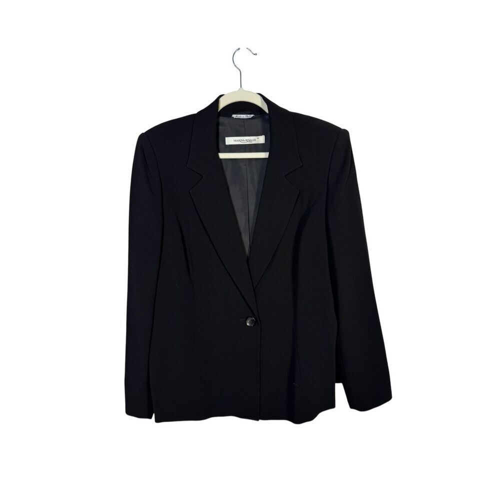 Marina Rinaldi Black Blazer Classic Jacket Made in Italy Giacca Sz 23 Medium